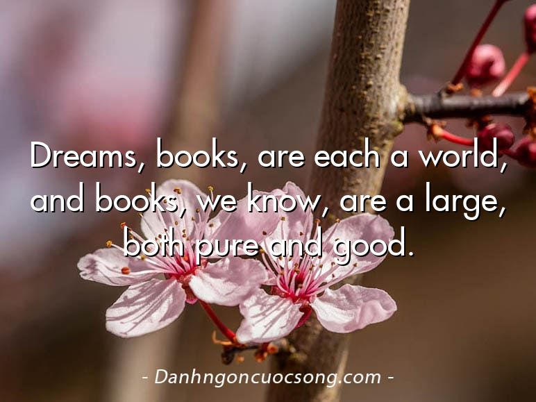Dreams, books, are each a world, and books, we know, are a large, both pure and good.
