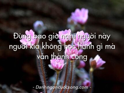 Đừng bao giờ nghĩ người này người kia không học hành gì mà vẫn thành công