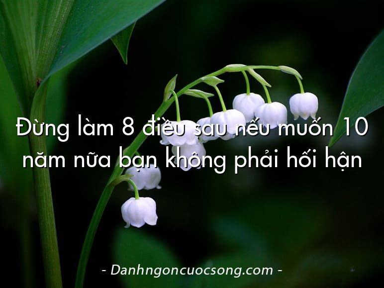 Đừng làm 8 điều sau nếu muốn 10 năm nữa bạn không phải hối hận