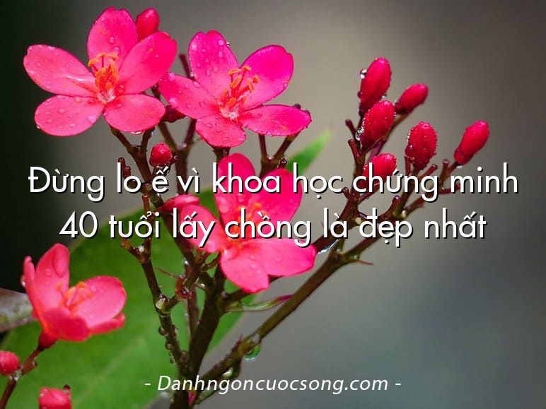 Đừng lo ế vì khoa học chứng minh 40 tuổi lấy chồng là đẹp nhất