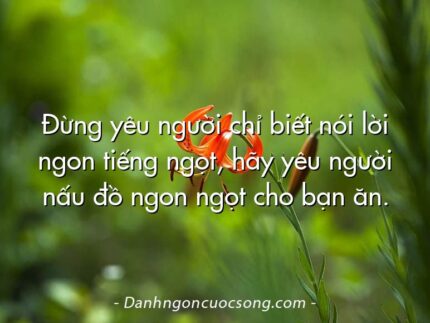 Đừng yêu người chỉ biết nói lời ngon tiếng ngọt, hãy yêu người nấu đồ ngon ngọt cho bạn ăn.