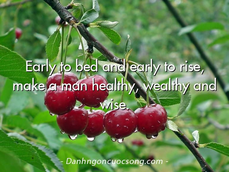 Early to bed and early to rise, make a man healthy, wealthy and wise.