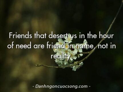 Friends that desert us in the hour of need are friend in name, not in reality.