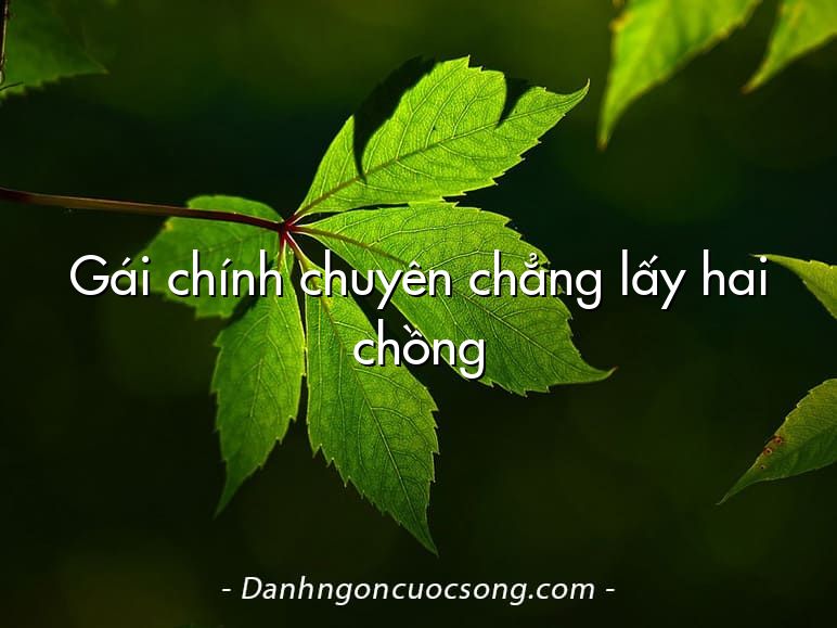 Gái chính chuyên chẳng lấy hai chồng