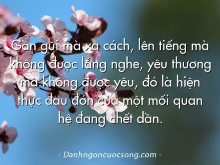 Gần gũi mà xa cách, lên tiếng mà không được lắng nghe, yêu thương mà không được yêu, đó là hiện thực đau đớn của một mối quan hệ đang chết dần.