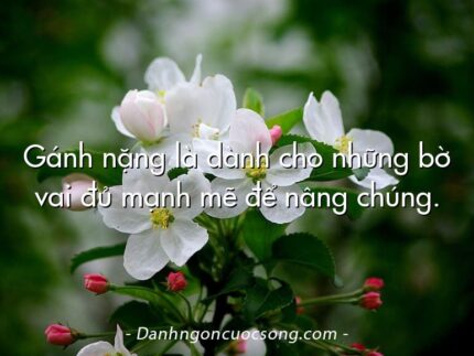 Gánh nặng là dành cho những bờ vai đủ mạnh mẽ để nâng chúng.