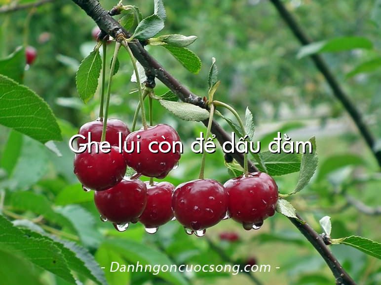 Ghe lui còn để dấu đằm