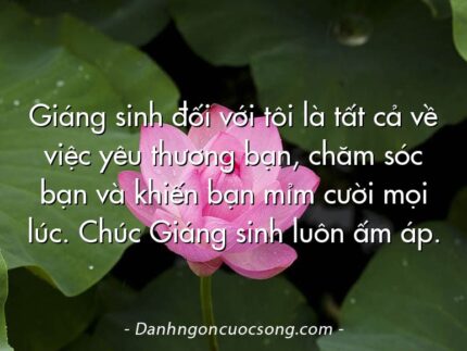 Giáng sinh đối với tôi là tất cả về việc yêu thương bạn, chăm sóc bạn và khiến bạn mỉm cười mọi lúc. Chúc Giáng sinh luôn ấm áp.