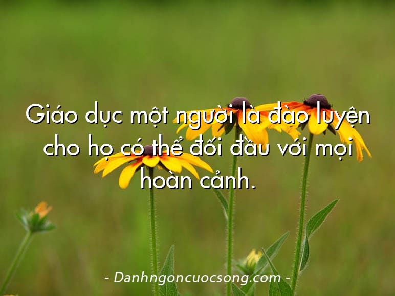 Giáo dục một người là đào luyện cho họ có thể đối đầu với mọi hoàn cảnh.