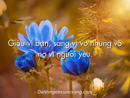 Giàu vì bạn, sang vì vợ nhưng vỡ nợ vì người yêu.