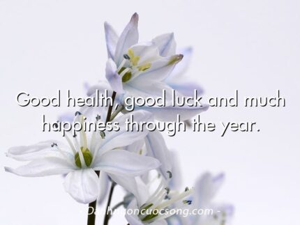 Good health, good luck and much happiness through the year.