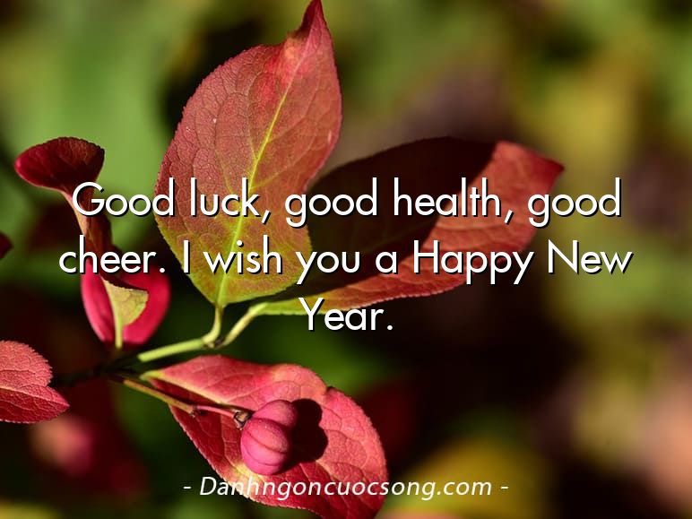 Good luck, good health, good cheer. I wish you a Happy New Year.