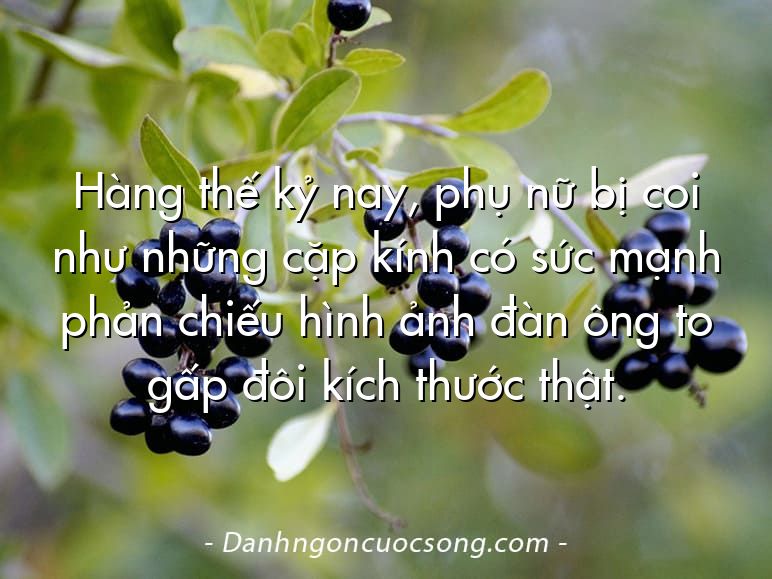 Hàng thế kỷ nay, phụ nữ bị coi như những cặp kính có sức mạnh phản chiếu hình ảnh đàn ông to gấp đôi kích thước thật.