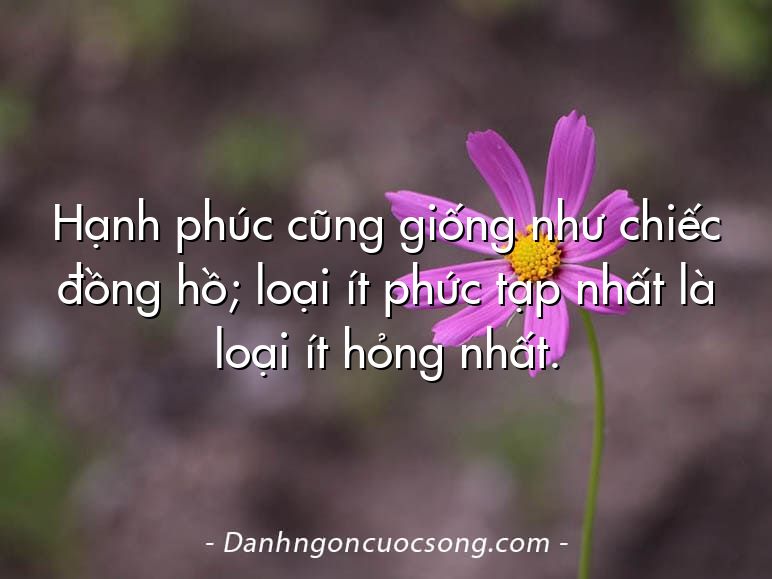 Hạnh phúc cũng giống như chiếc đồng hồ; loại ít phức tạp nhất là loại ít hỏng nhất.