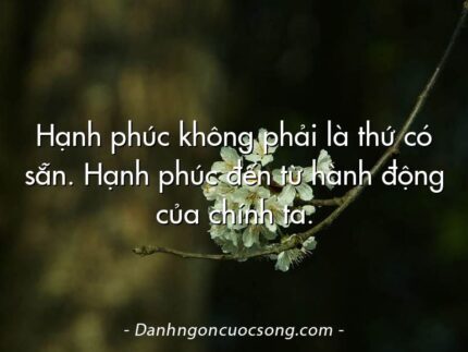 Hạnh phúc không phải là thứ có sẵn. Hạnh phúc đến từ hành động của chính ta.