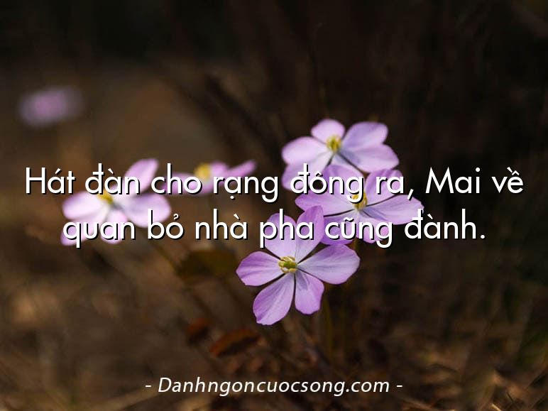 Hát đàn cho rạng đông ra, Mai về quan bỏ nhà pha cũng đành.