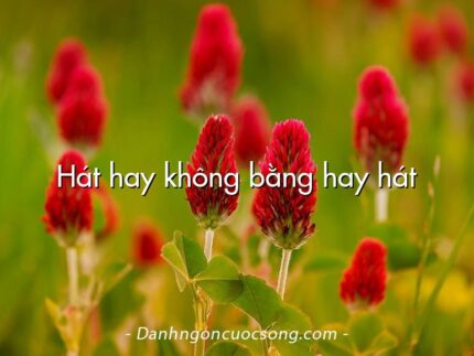 Hát hay không bằng hay hát