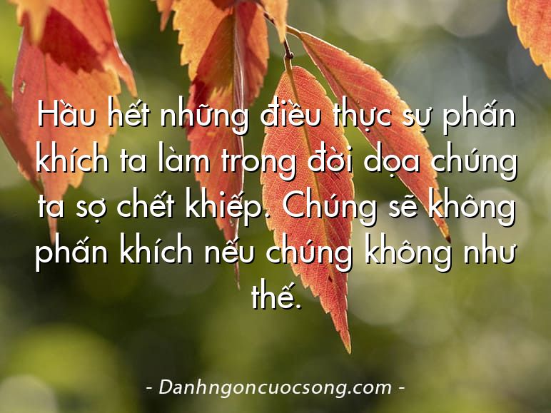 Hầu hết những điều thực sự phấn khích ta làm trong đời dọa chúng ta sợ chết khiếp. Chúng sẽ không phấn khích nếu chúng không như thế.