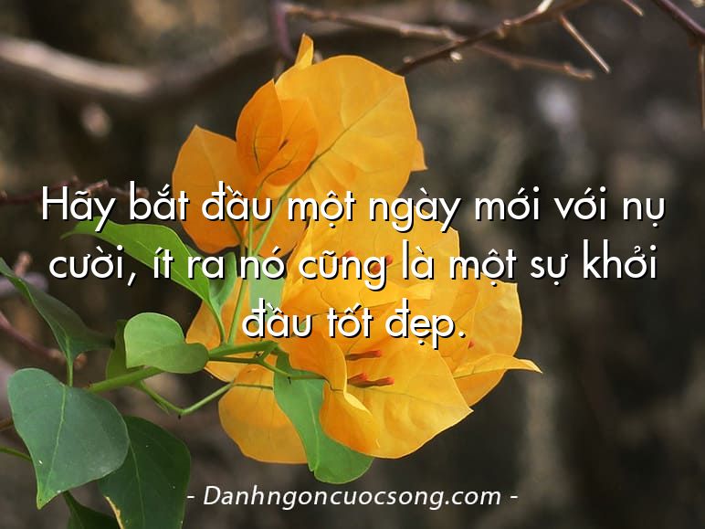 Hãy bắt đầu một ngày mới với nụ cười, ít ra nó cũng là một sự khởi đầu tốt đẹp.