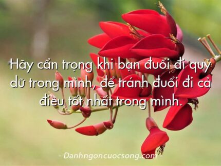 Hãy cẩn trọng khi bạn đuổi đi quỷ dữ trong mình, để tránh đuổi đi cả điều tốt nhất trong mình.
