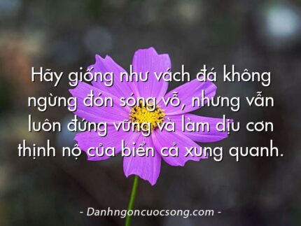 Hãy giống như vách đá không ngừng đón sóng vỗ, nhưng vẫn luôn đứng vững và làm dịu cơn thịnh nộ của biển cả xung quanh.