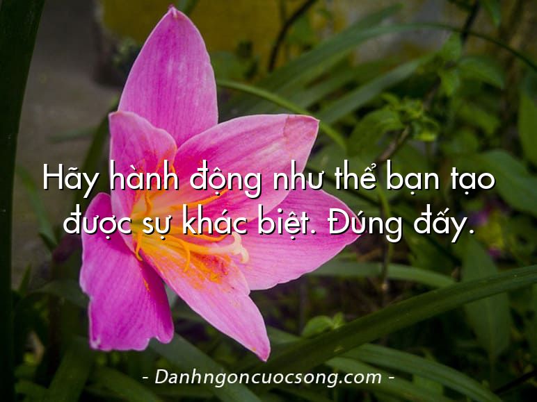 Hãy hành động như thể bạn tạo được sự khác biệt. Đúng đấy.