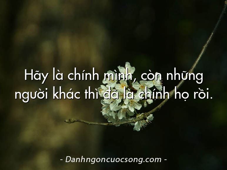 Hãy là chính mình, còn những người khác thì đã là chính họ rồi.