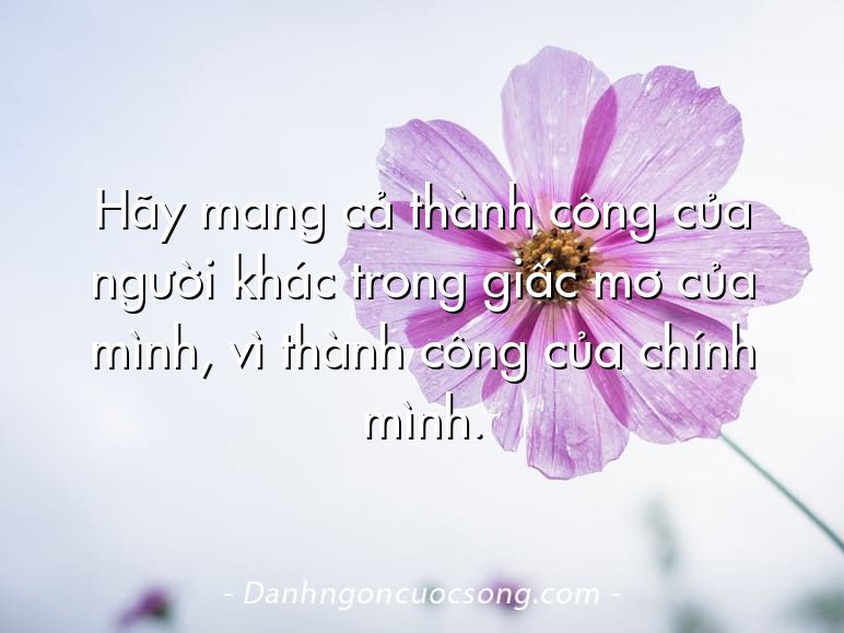 Hãy mang cả thành công của người khác trong giấc mơ của mình, vì thành công của chính mình.