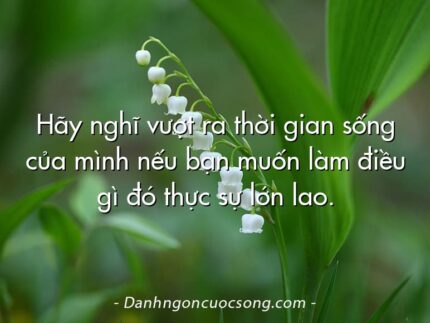 Hãy nghĩ vượt ra thời gian sống của mình nếu bạn muốn làm điều gì đó thực sự lớn lao.