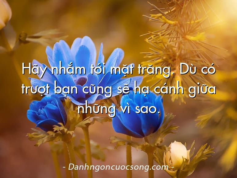 Hãy nhắm tới mặt trăng. Dù có trượt bạn cũng sẽ hạ cánh giữa những vì sao.