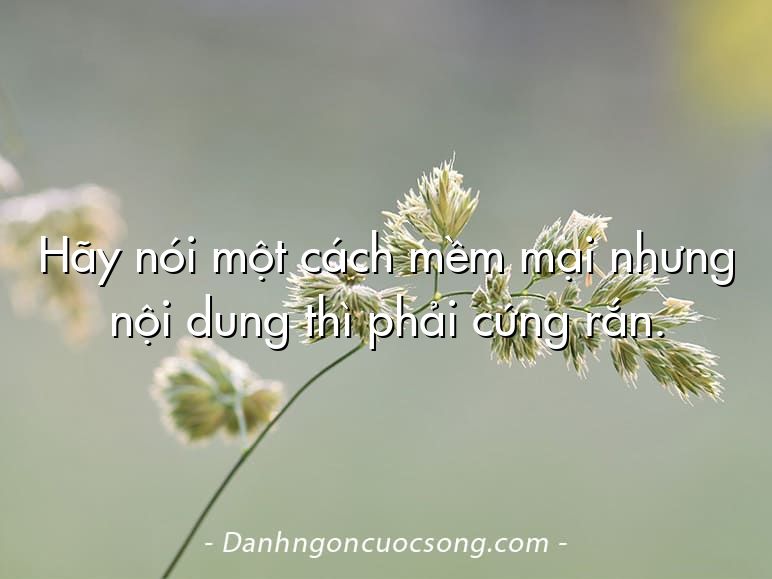 Hãy nói một cách mềm mại nhưng nội dung thì phải cứng rắn.
