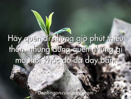 Hãy quên đi những giờ phút thiếu thốn, nhưng đừng quên những gì mà thời khắc đó đã dạy bạn.