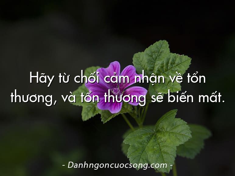 Hãy từ chối cảm nhận về tổn thương, và tổn thương sẽ biến mất.