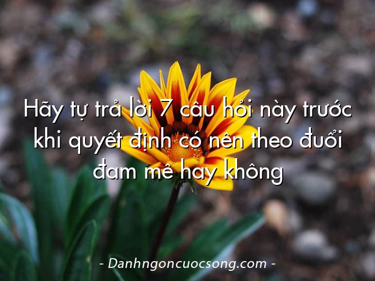 Hãy tự trả lời 7 câu hỏi này trước khi quyết định có nên theo đuổi đam mê hay không