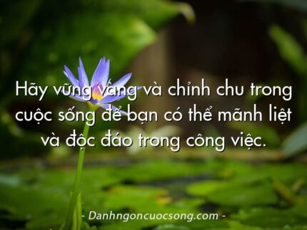 Hãy vững vàng và chỉnh chu trong cuộc sống để bạn có thể mãnh liệt và độc đáo trong công việc.