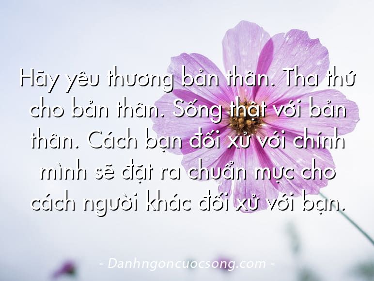 Hãy yêu thương bản thân. Tha thứ cho bản thân. Sống thật với bản thân. Cách bạn đối xử với chính mình sẽ đặt ra chuẩn mực cho cách người khác đối xử với bạn.