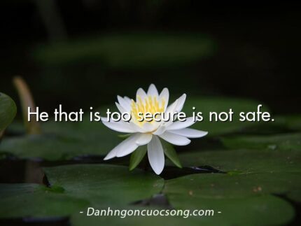 He that is too secure is not safe.