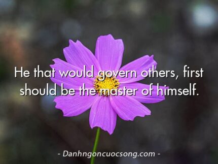 He that would govern others, first should be the master of himself.