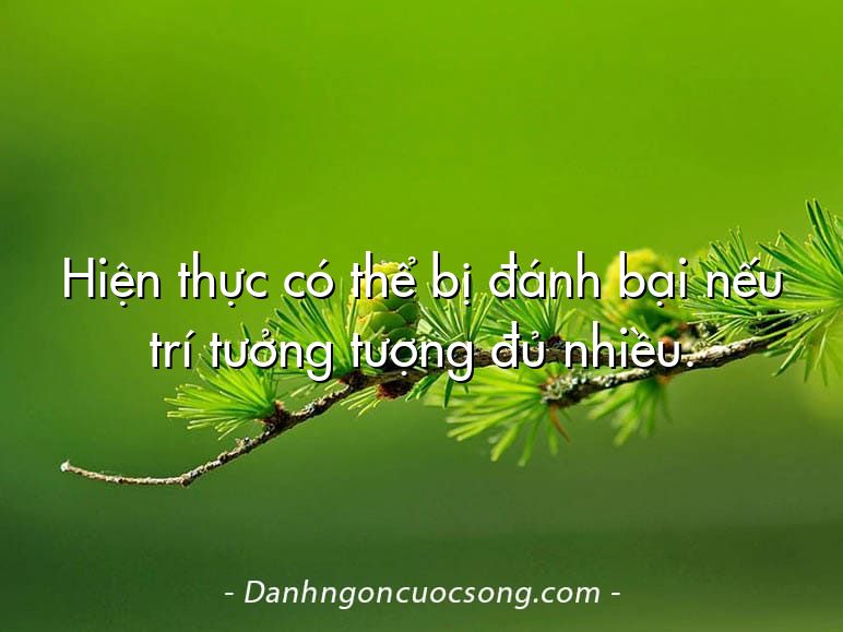 Hiện thực có thể bị đánh bại nếu trí tưởng tượng đủ nhiều.