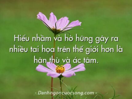 Hiểu nhầm và hờ hững gây ra nhiều tai họa trên thế giới hơn là hận thù và ác tâm.