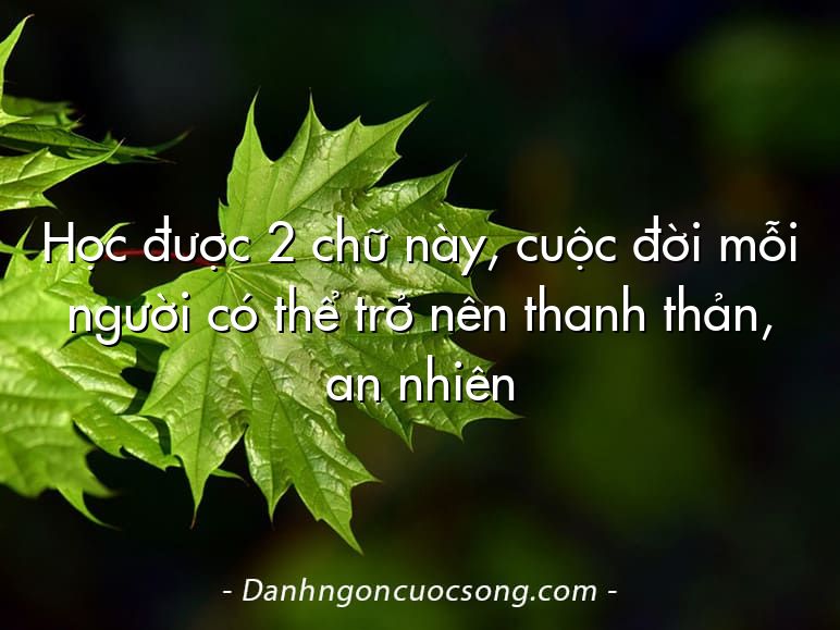 Học được 2 chữ này, cuộc đời mỗi người có thể trở nên thanh thản, an nhiên
