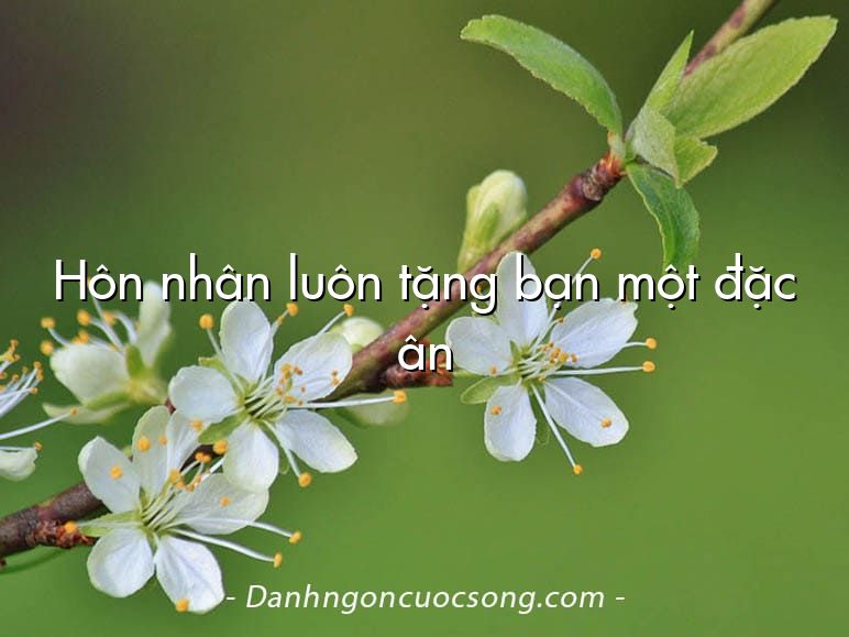 Hôn nhân luôn tặng bạn một đặc ân