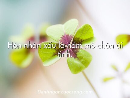 Hôn nhân xấu là nấm mồ chôn ái tình.