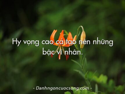 Hy vọng cao cả tạo nên những bậc vĩ nhân.