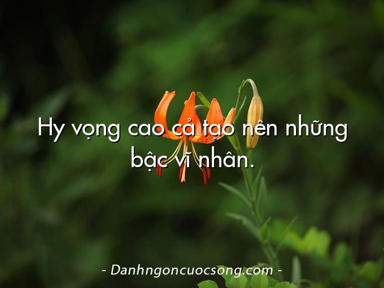 Hy vọng cao cả tạo nên những bậc vĩ nhân.