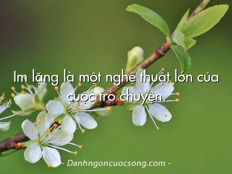 Im lặng là một nghệ thuật lớn của cuộc trò chuyện.