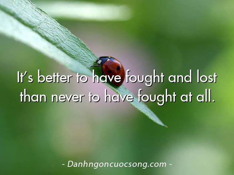 It’s better to have fought and lost than never to have fought at all.