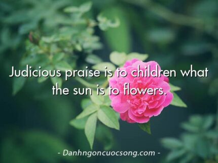 Judicious praise is to children what the sun is to flowers.
