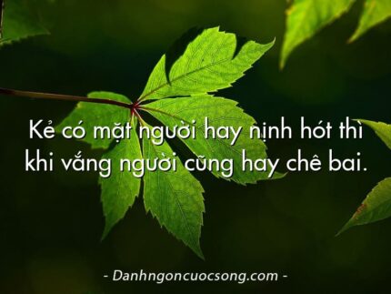 Kẻ có mặt người hay nịnh hót thì khi vắng người cũng hay chê bai.
