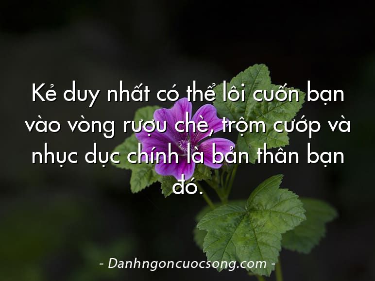 Kẻ duy nhất có thể lôi cuốn bạn vào vòng rượu chè, trộm cướp và nhục dục chính là bản thân bạn đó.